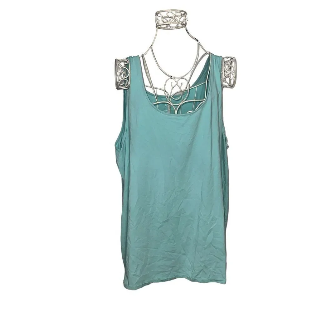 Bundle of two Nice J. Jill Tank Top PLUS Size 4X perfect tank Blue/yellow Sleeve